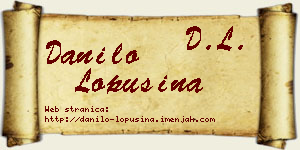 Danilo Lopušina vizit kartica